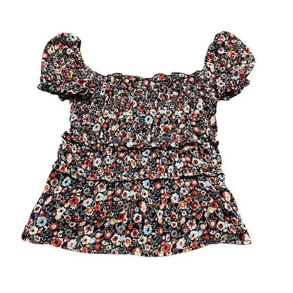 MI AMI Black Floral Blouse Size M - Picture 1 of 8